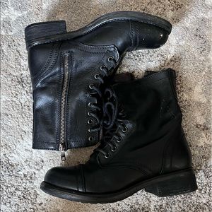 Black Steve Madden Combat Boots